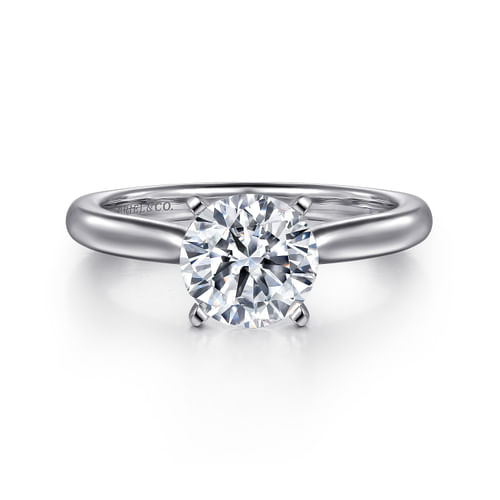 Platinum Round Solitaire Diamond Engagement Ring