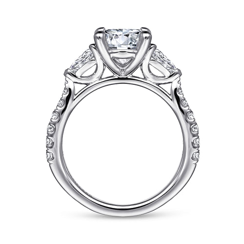Platinum Round Three Stone Diamond Engagement Ring