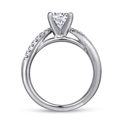 Platinum Round Twisted Diamond Engagement Ring Platinum Round Twisted Diamond Engagement Ring