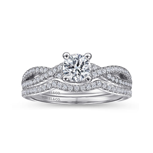 Platinum Round Twisted Diamond Engagement Ring Platinum Round Twisted Diamond Engagement Ring
