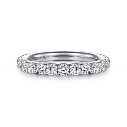 Platinum Shared Prong Diamond Wedding Band