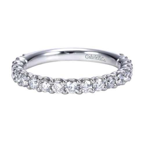 Platinum Shared Prong Set Diamond Wedding Band