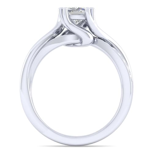 Platinum Twisted Cushion Cut Diamond Engagement Ring
