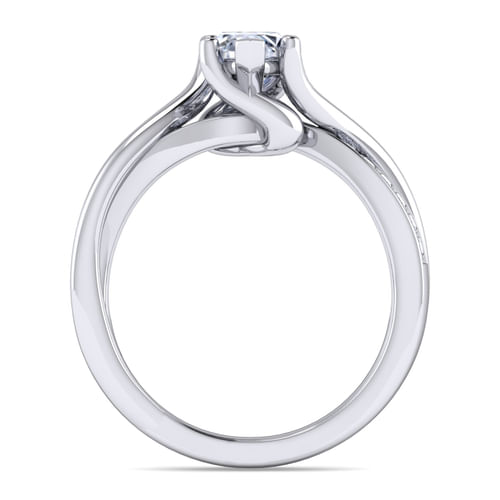 Platinum Twisted Marquise Shape Diamond Engagement Ring