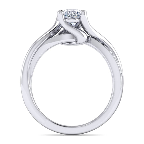 Platinum Twisted Oval Diamond Engagement Ring