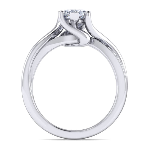 Platinum Twisted Pear Shape Diamond Engagement Ring