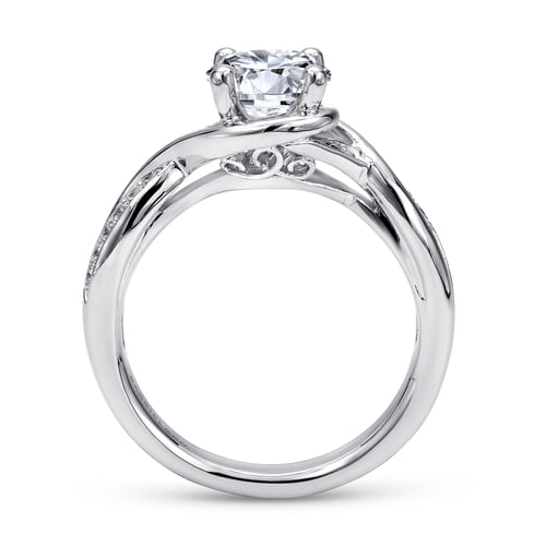 Platinum Twisted Round Diamond Channel Set Engagement Ring