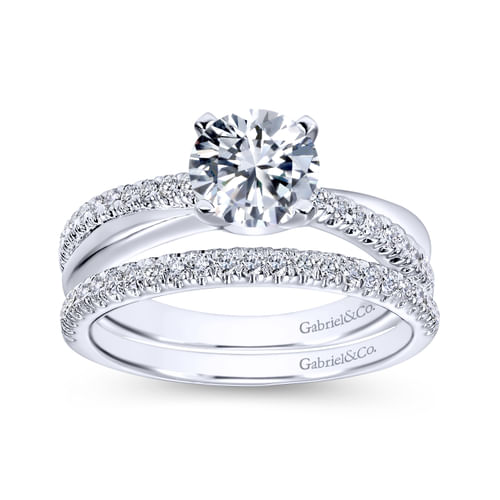 Platinum Twisted Round Diamond Engagement Ring
