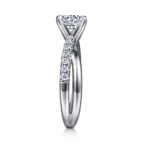 Platinum Twisted Round Diamond Engagement Ring