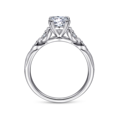 Platinum Vintage Inspired Oval Split Shank Diamond Engagement Ring