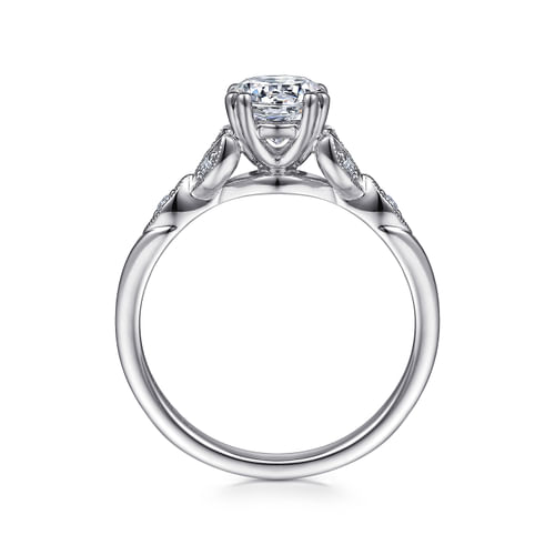 Platinum Vintage Inspired Round Split Shank Diamond Engagement Ring