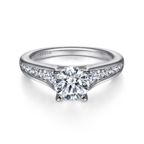 Gabriel - Round Diamond Channel Set Engagement Ring in Platinum