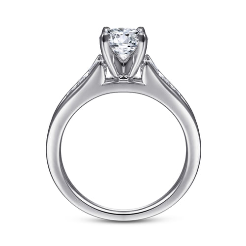Round Diamond Channel Set Engagement Ring in Platinum