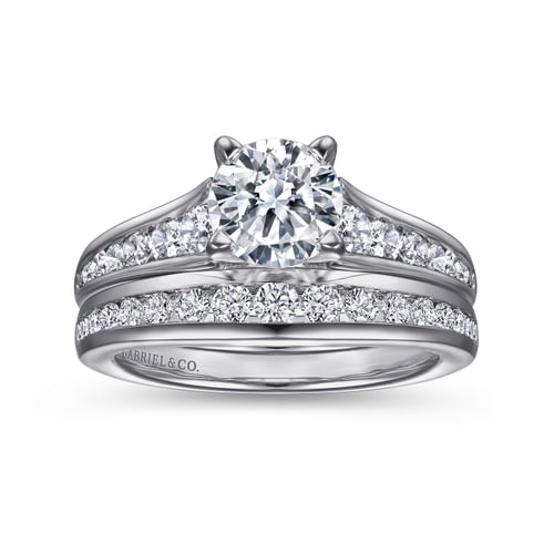 Round Diamond Channel Set Engagement Ring in Platinum