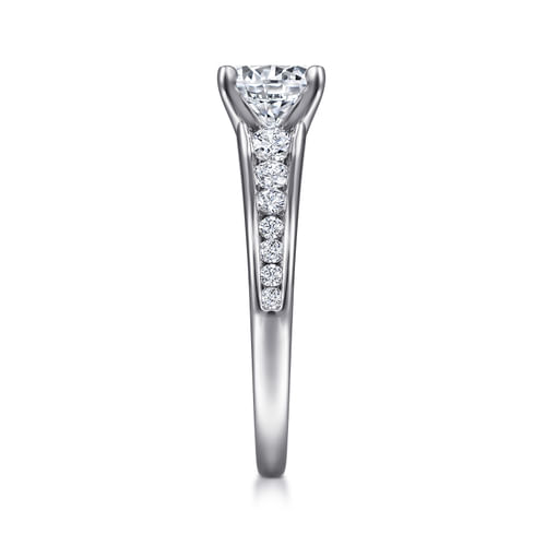 Round Diamond Channel Set Engagement Ring in Platinum