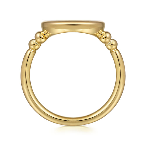 Signet Ring 14K White and Yellow Gold Diamond 0.5ct Bujukan