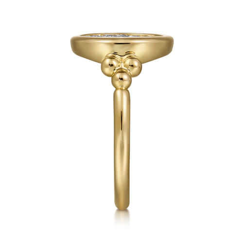 Signet Ring 14K White and Yellow Gold Diamond 0.5ct Bujukan