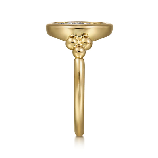 Signet Ring 14K White and Yellow Gold Diamond 0.5ct Bujukan angle 4 Signet Ring 14K White and Yellow Gold Diamond 0.5ct Bujukan angle 4
