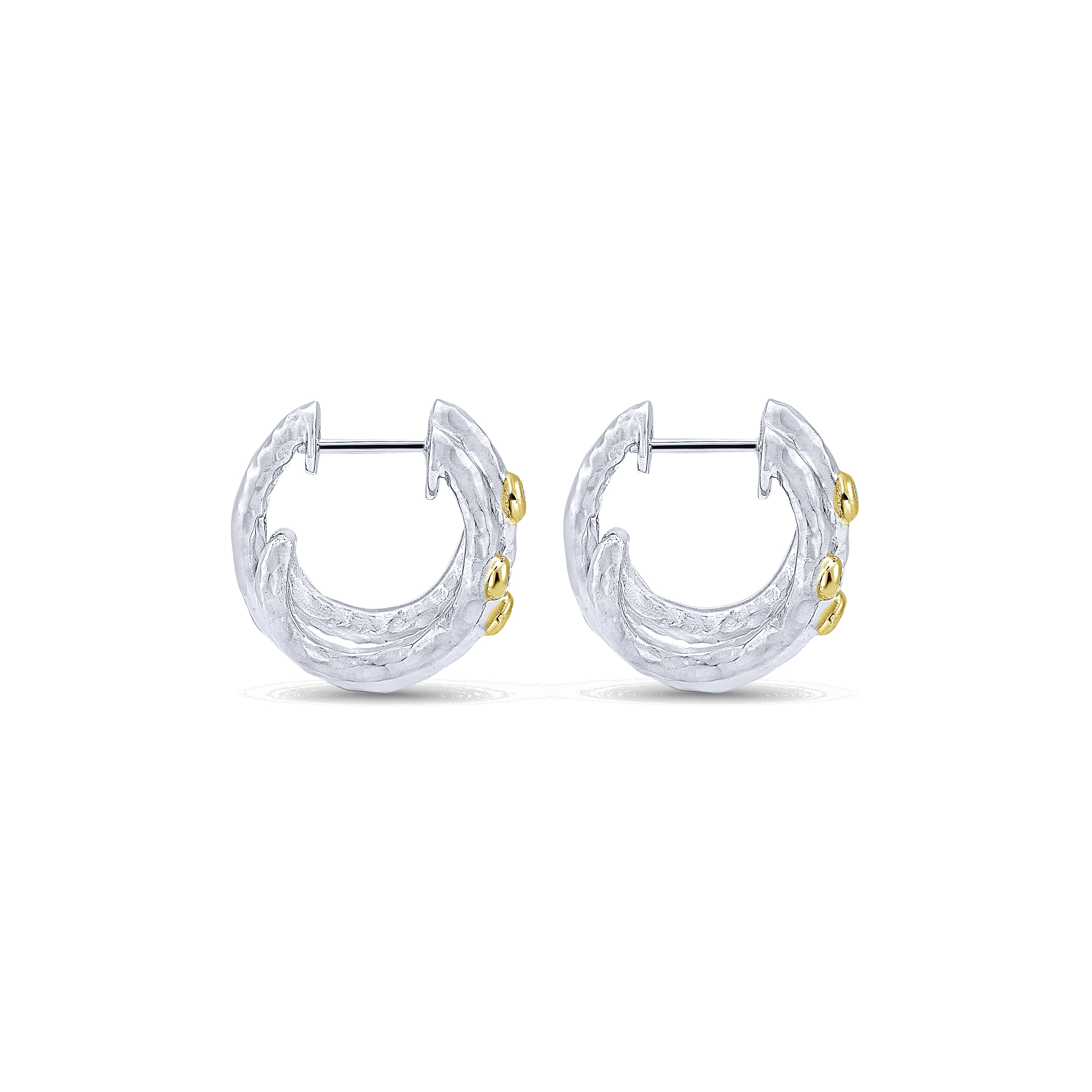 Silver-18K Yellow Gold 15mm Fashion Earrings