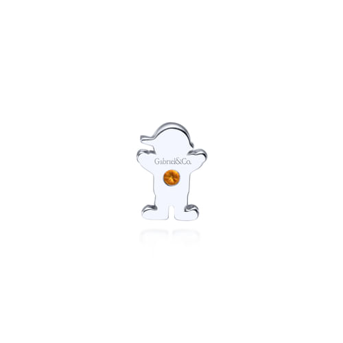 Silver Citrine Little Boy Charm Pendant