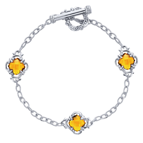 Gabriel - Silver Citrine Station Bracelet