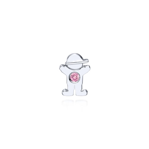 Silver Fashion Pink Created Zircon Pendant