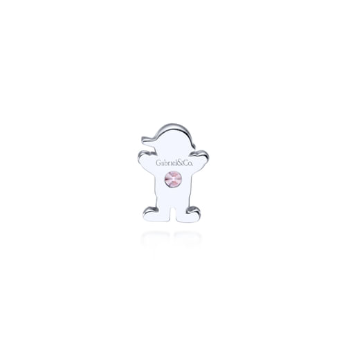 Silver Fashion Pink Created Zircon Pendant