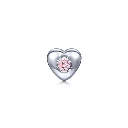 Silver Fashion Pink Created Zircon Pendant