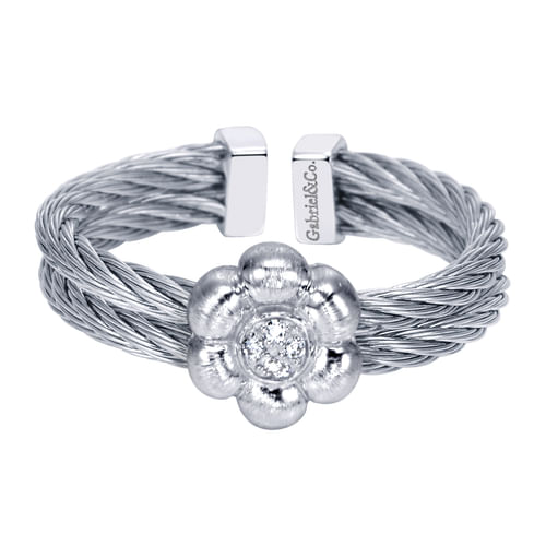 Silver-Stainless Steel Fashion Ladies Ring
