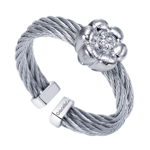Silver-Stainless Steel Fashion Ladies Ring