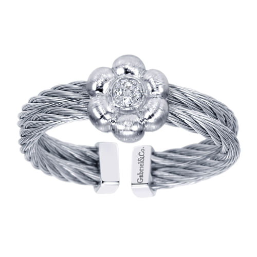 Silver-Stainless Steel Fashion Ladies Ring