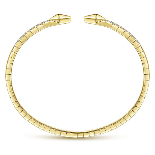 Split 14K Yellow Gold Diamond Spear Bangle