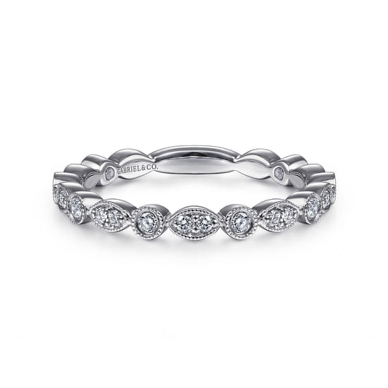 Gabriel - Stackable Ring 14K White Gold Diamond 0.25ct