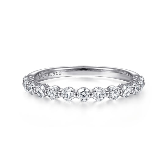 Stackable Ring 14K White Gold Diamond 0.5ct Stackable Ring 14K White Gold Diamond 0.5ct