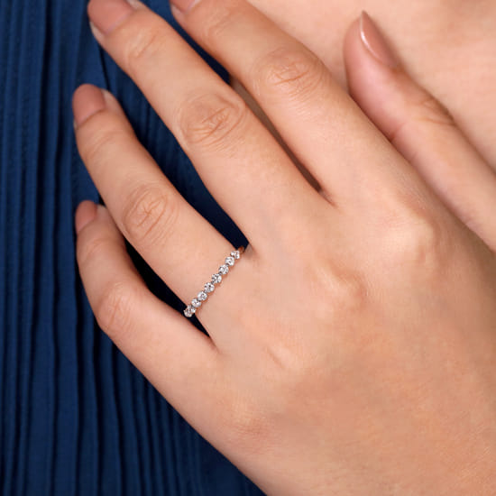 Stackable Ring 14K White Gold Diamond 0.5ct angle 5 Stackable Ring 14K White Gold Diamond 0.5ct angle 5