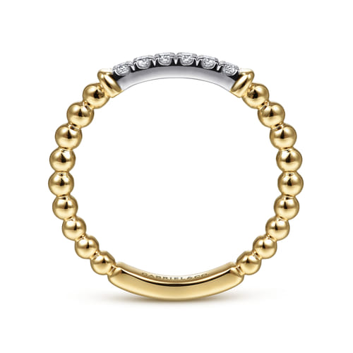 Stackable Ring 14K White and Yellow Gold Diamond 0.11ct Bujukan