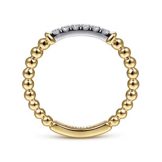 Stackable Ring 14K White and Yellow Gold Diamond 0.11ct Bujukan angle 2 Stackable Ring 14K White and Yellow Gold Diamond 0.11ct Bujukan angle 2