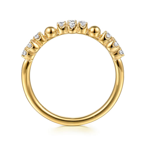 Stackable Ring 14K Yellow Gold Diamond Clover 0.25ct Bujukan