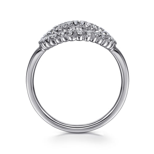 Statement Fashion Ring 14K White Gold Diamond 0.5ct