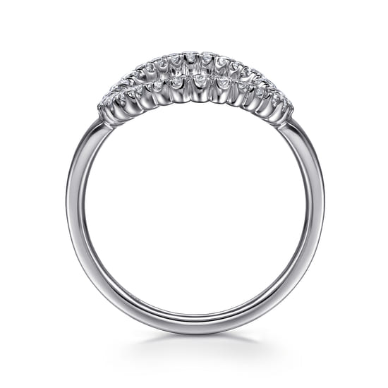Statement Fashion Ring 14K White Gold Diamond 0.5ct angle 2