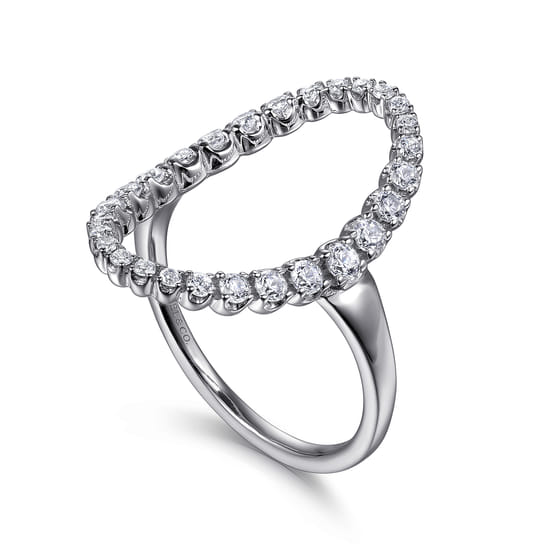 Statement Fashion Ring 14K White Gold Diamond 0.5ct angle 3