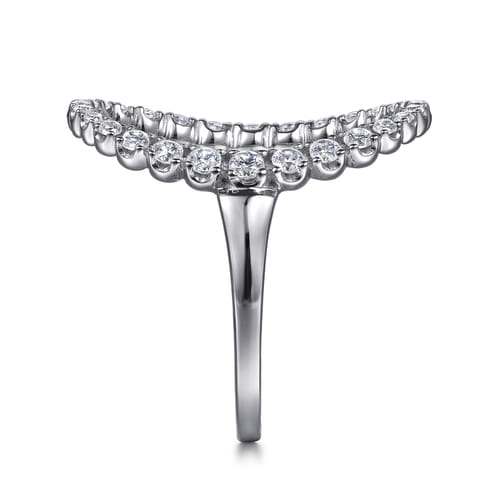 Statement Fashion Ring 14K White Gold Diamond 0.5ct