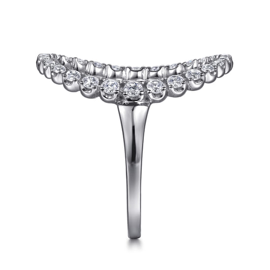 Statement Fashion Ring 14K White Gold Diamond 0.5ct angle 4