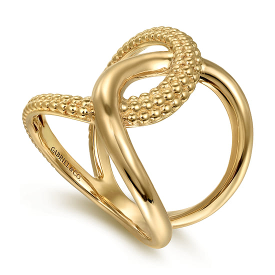 Statement Fashion Ring 14K Yellow Gold Bujukan angle 3 Statement Fashion Ring 14K Yellow Gold Bujukan angle 3
