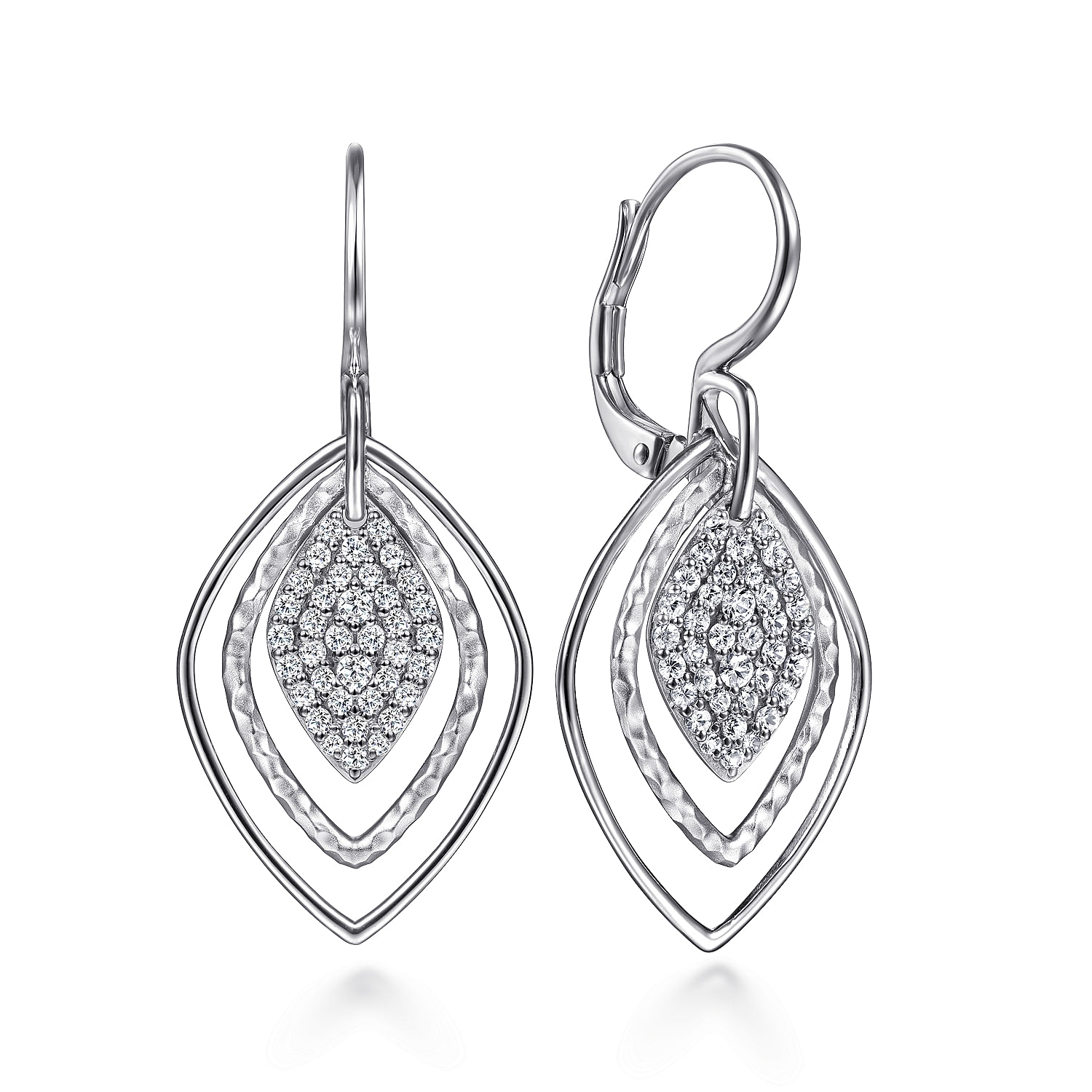 Gabriel - Sterling Silver  Layered White Sapphire Cluster Earrings