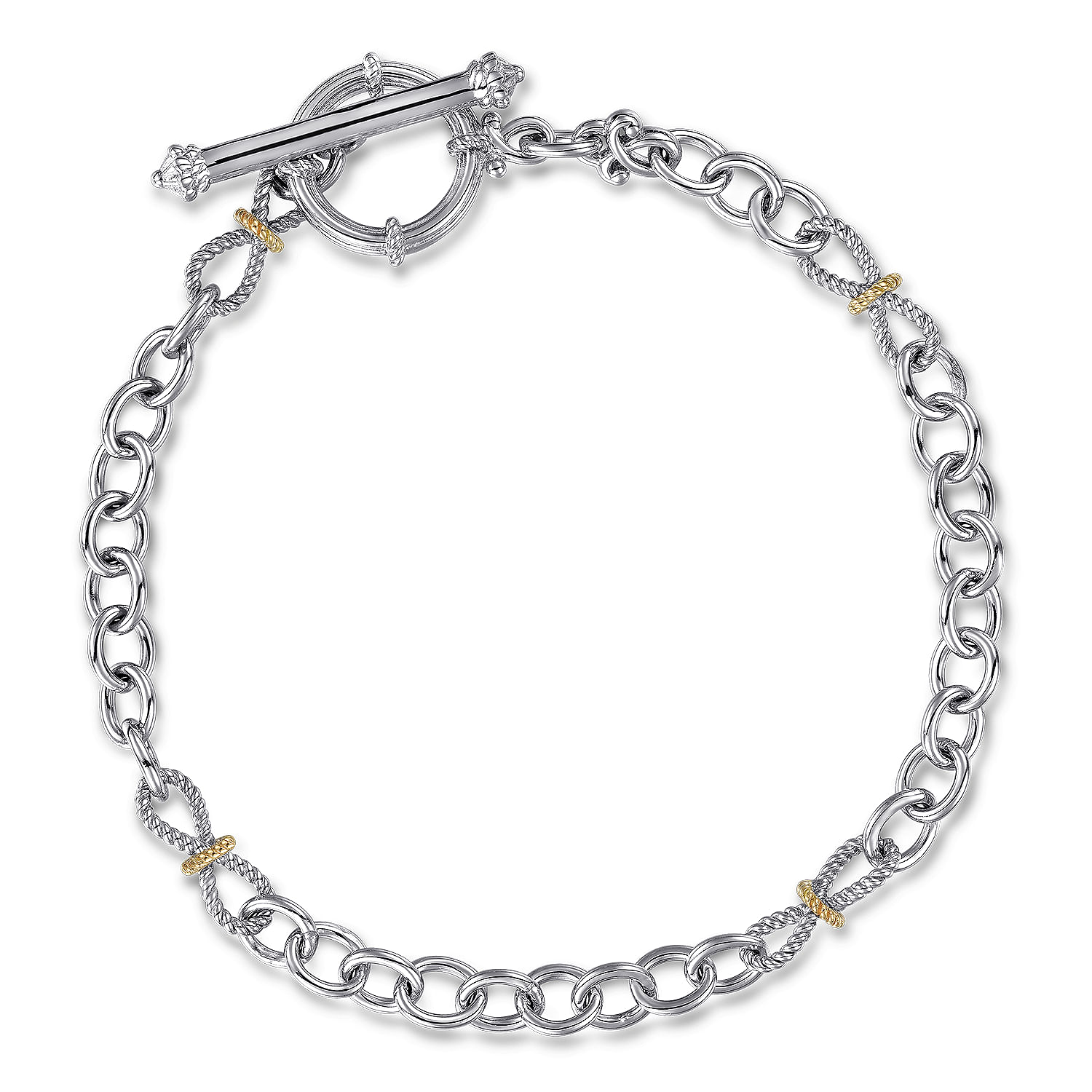 Gabriel - Sterling Silver-18K Yellow Gold Chain Link Toggle Bracelet