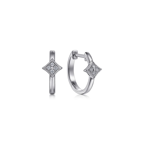 Sterling Silver Diamond  Huggies