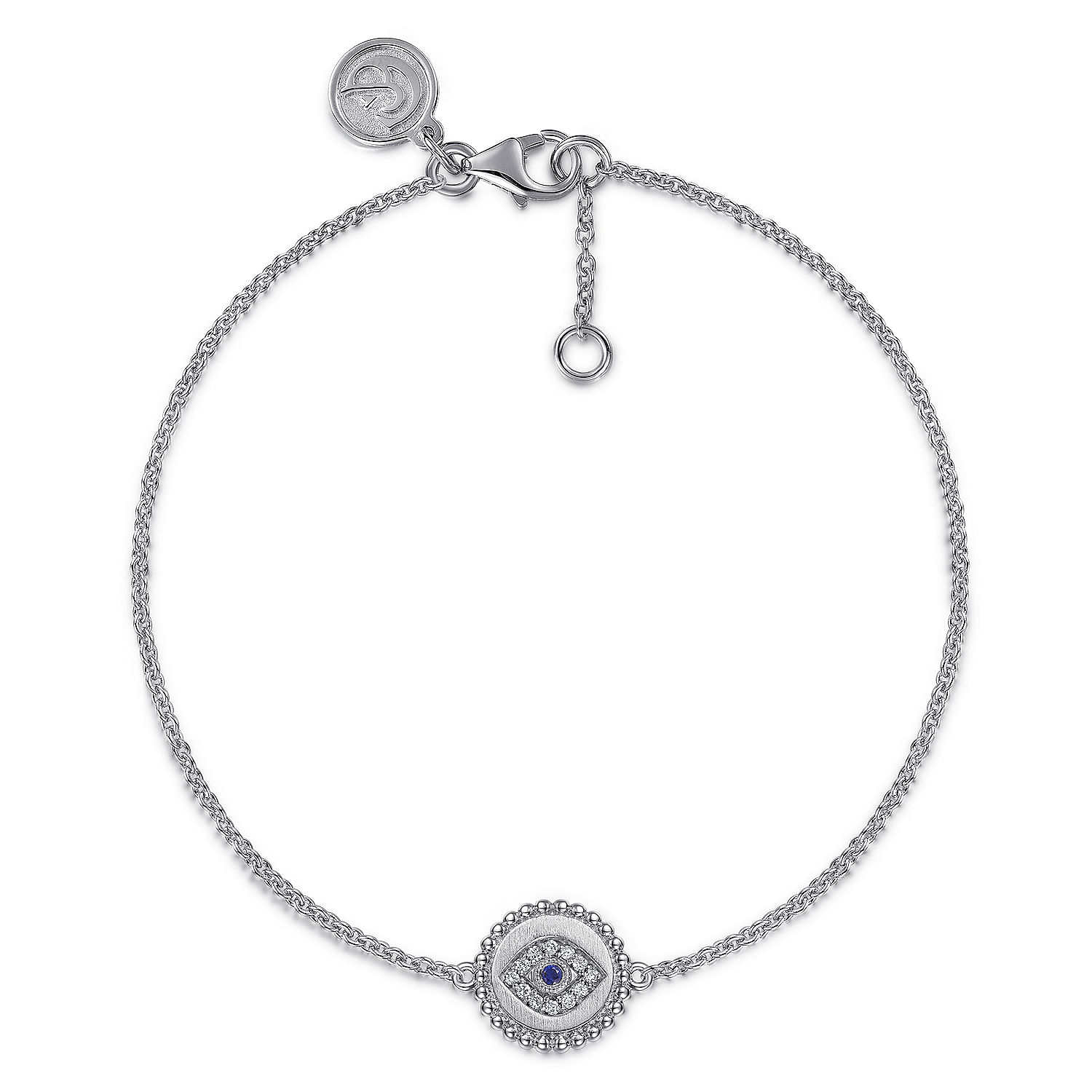 Gabriel - Sterling Silver Diamond And B Grade Blue Sapphire Bujukan Mystic Eyes Bracelet
