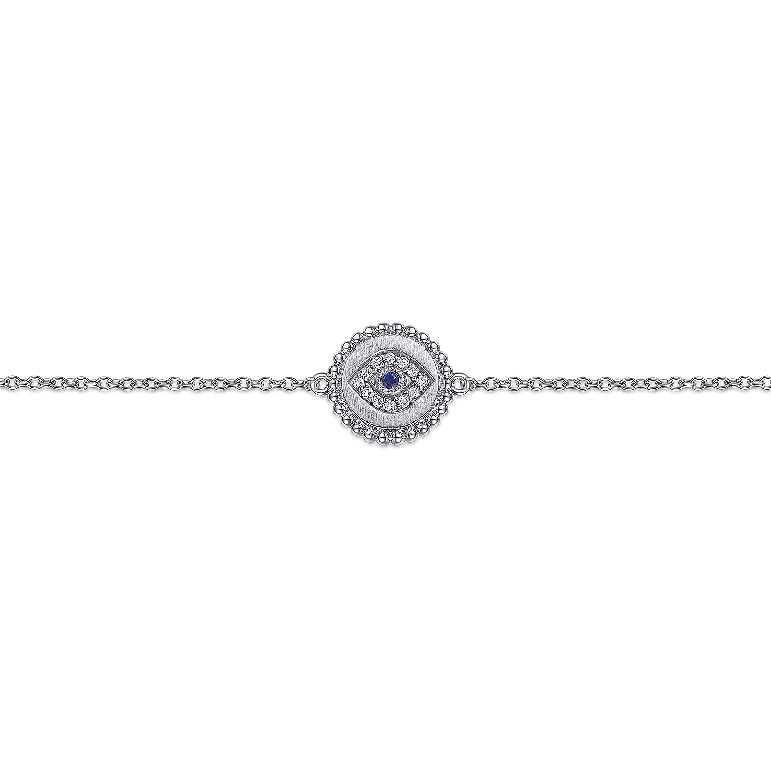 Sterling Silver Diamond And B Grade Blue Sapphire Bujukan Mystic Eyes Bracelet