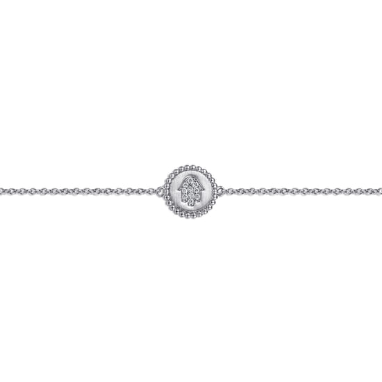 Sterling Silver Diamond Bujukan Hand Of God Bracelet angle 2 Sterling Silver Diamond Bujukan Hand Of God Bracelet angle 2